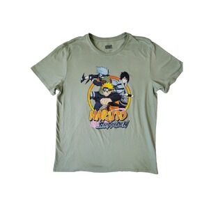 Naruto Shippuden XL Sage Green Graphic T-Shirt Sasuke Kakashi Anime Tee